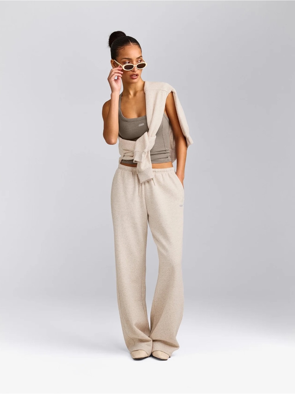 ONER ACTIVE FOUNDATIONS ALL SEASON STRAIGHT LEG SWEATPANTS IN OAT MARL - Picture 8 of 8